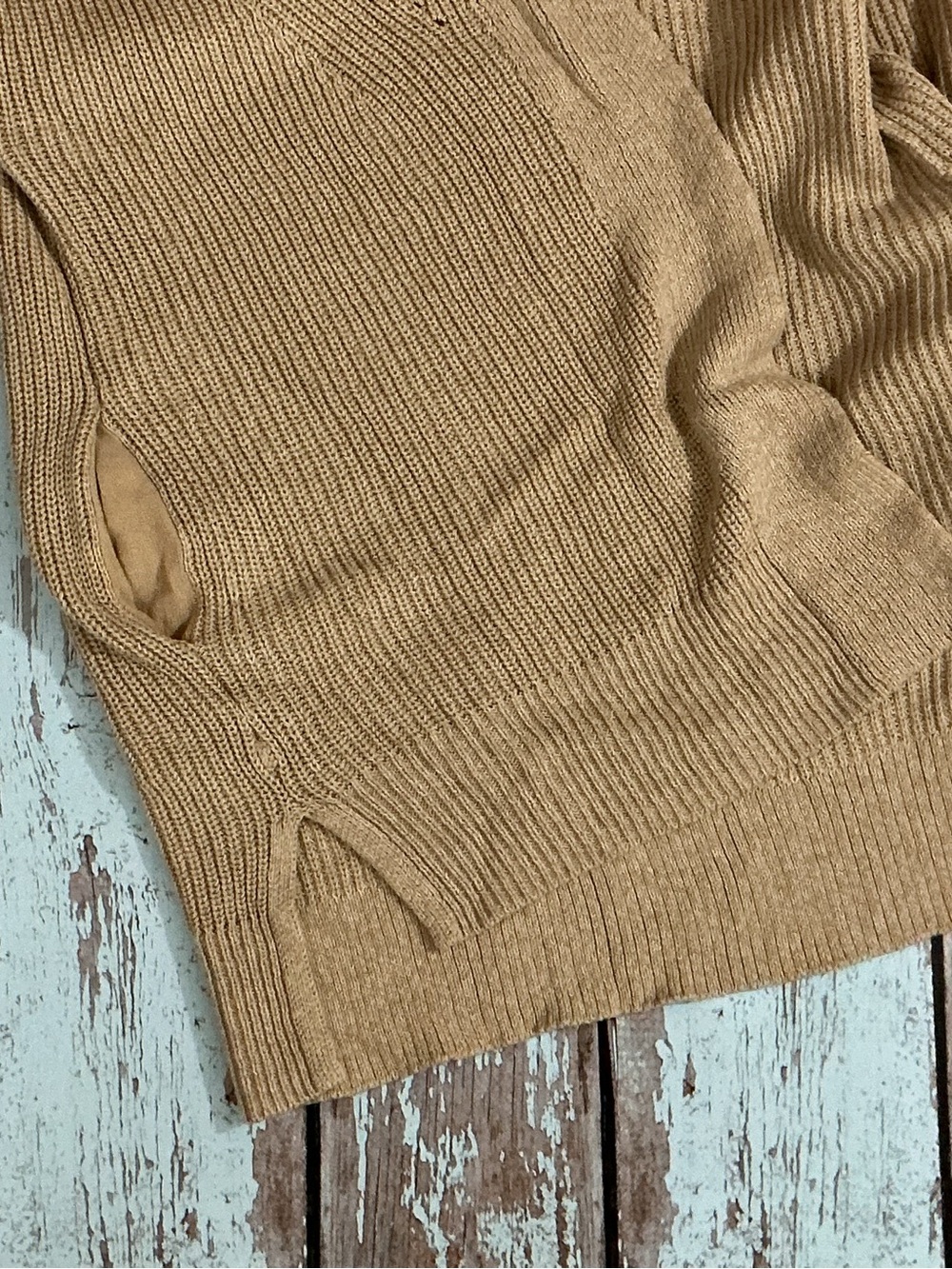 Universal Thread Tan Open-Front Ribbed Cardigan - Picture 7 of 7